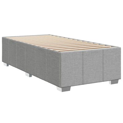 vidaXL Box spring postelja z vzmetnico svetlo siv 100x200 cm blago