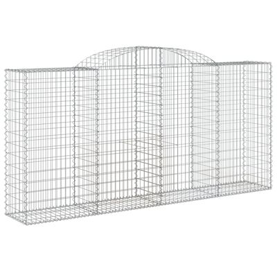 vidaXL Obokane gabion košare 8 kosi 300x50x140/160 cm pocinkano železo