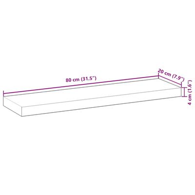 vidaXL Mizna plošča 80x20x4 cm pravokotna trden akacijev les