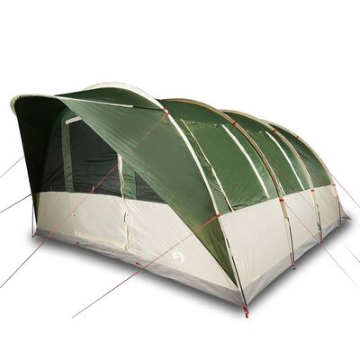 vidaXL Družinski šotor za 7 oseb zelen vodoodporen