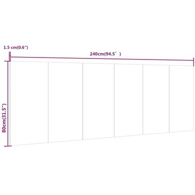 vidaXL Posteljno vzglavje črno 240x1,5x80 cm konstruiran les