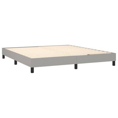 vidaXL Box spring postelja z vzmetnico svetlo siva 160x200 cm žamet