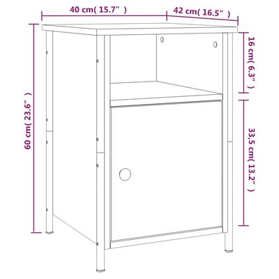 vidaXL Nočna omarica 2 kosa sonoma hrast 40x42x60 cm inženirski les