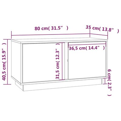 vidaXL TV omarica črna 80x35x40,5 cm trdna borovina