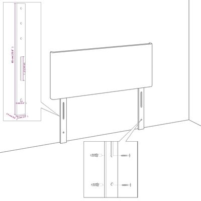 vidaXL Posteljno vzglavje temno sivo 90x5x78/88 cm blago