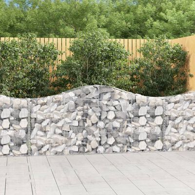 vidaXL Obokane gabion košare 4 kosi 200x30x80/100 cm pocinkano železo