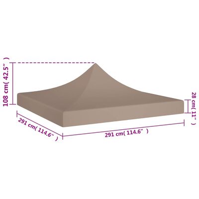 vidaXL Streha za vrtni šotor 3x3 m taupe 270 g/m²