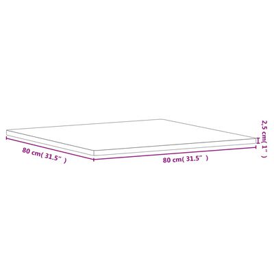 vidaXL Mizna plošča 80x80x2,5 cm kvadratna trdna bukovina