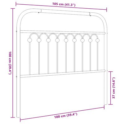 vidaXL Kovinsko vzglavje belo 100 cm