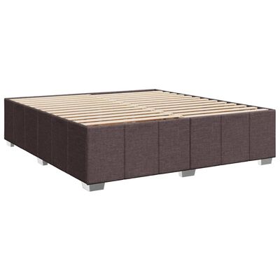 vidaXL Box spring postelja z vzmetnico temno rjav 200x200 cm blago