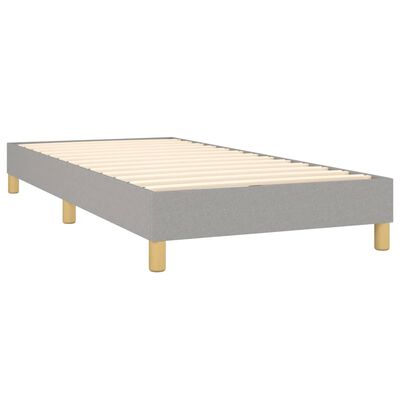 vidaXL Box spring postelja z vzmetnico svetlo siva 90x190 cm blago