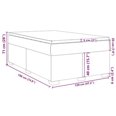 vidaXL Box spring postelja z vzmetnico temno siva 120x190 cm blago