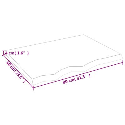 vidaXL Stenska polica temno rjava 80x60x(2-4) cm trdna hrastovina