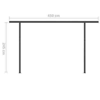 vidaXL Ročno zložljiva tenda z LED lučkami 4,5x3,5 m modra in bela