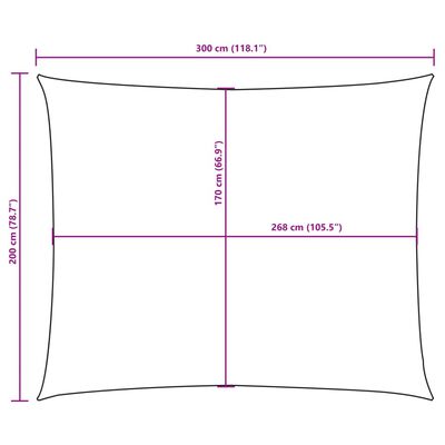 vidaXL Senčno jadro oksford blago pravokotno 2x3 m bež
