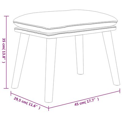 vidaXL Stolček za noge svetlo siv 45x29,5x35 cm žamet