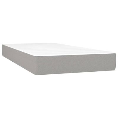 vidaXL Box spring postelja z vzmetnico svetlo siva 90x190 cm blago