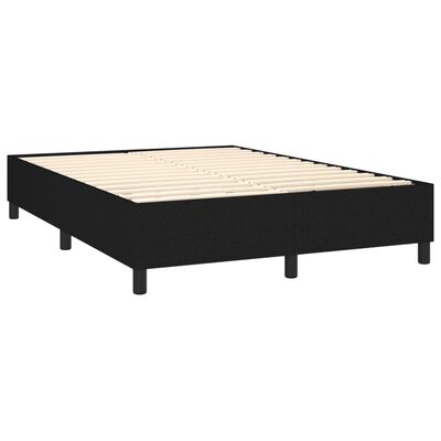 vidaXL Box spring posteljni z vzmetnico črn 140x190 cm blago