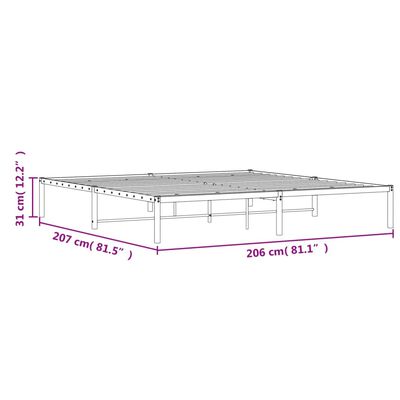 vidaXL Kovinski posteljni okvir bel 200x200 cm