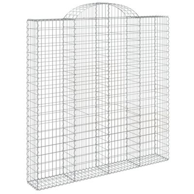 vidaXL Obokane gabion košare 7 kosa 200x30x200/220 cm pocinkano železo