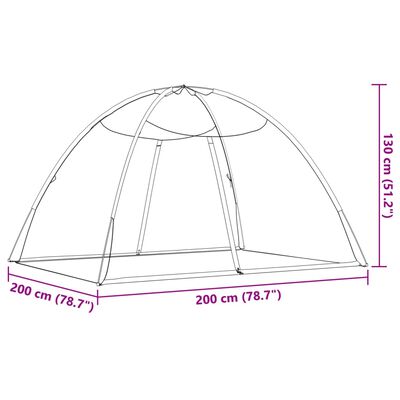 vidaXL Komarnik mongolski z vrati 220 mreža črna 200x150x140 cm