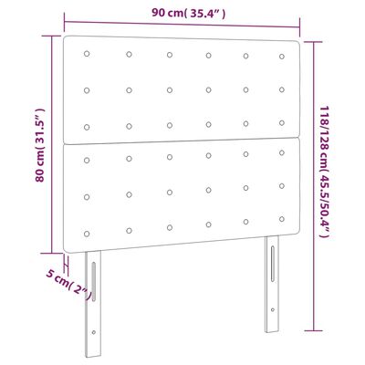 vidaXL Posteljno vzglavje 2 kosa belo 90x5x78/88 cm umetno usnje