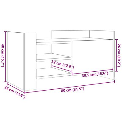 vidaXL TV omarica rjav hrast 80x35x40 cm inženirski les