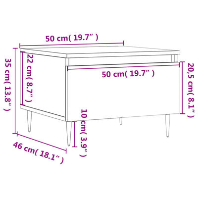 vidaXL Klubska mizica 2 kosa bela 50x46x35 cm inženirski les