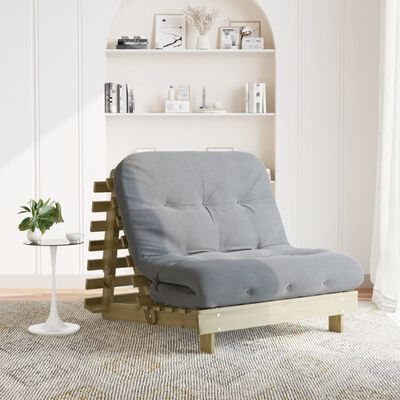 vidaXL Futon z ležiščem 100x206x11 cm impregnirana borovina