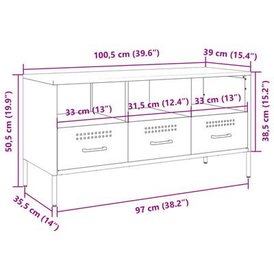 vidaXL TV omarica roza 100,5x39x50,5 cm hladno valjano jeklo