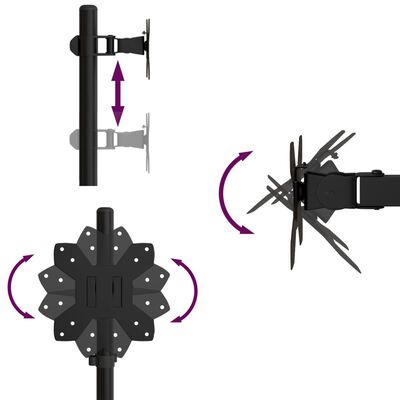 vidaXL Nosilec za monitor črno jeklo VESA 75/100 mm