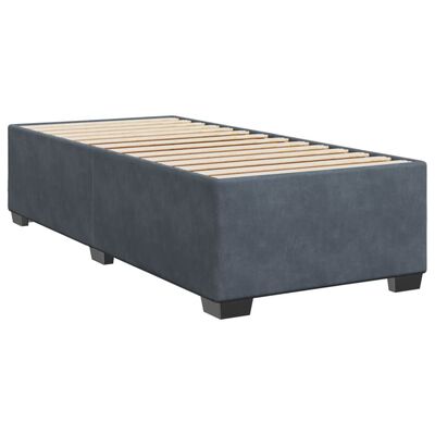 vidaXL Box spring postelja z vzmetnico temno siv 90x190 cm žamet