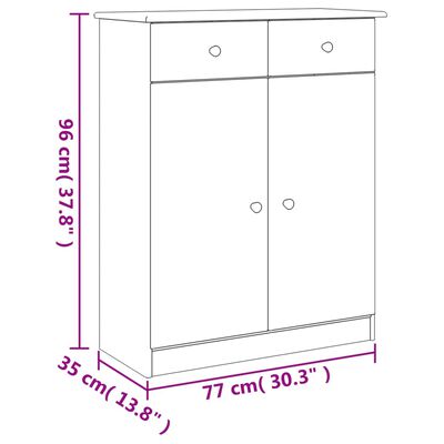 vidaXL Omara za čevlje ALTA 77x35x96 cm trdna borovina