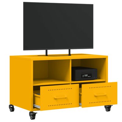 vidaXL TV omarica gorčično rumena 68x39x43,5 cm hladno valjano jeklo