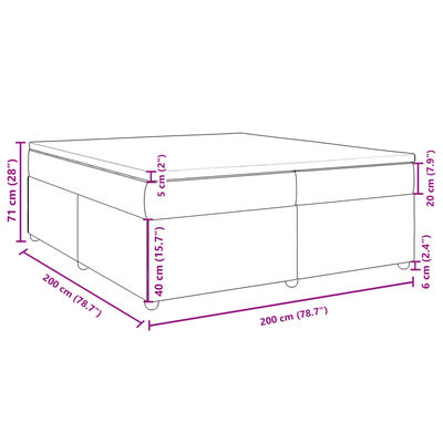 vidaXL Box spring postelja z vzmetnico temno siva 200x200 cm blago