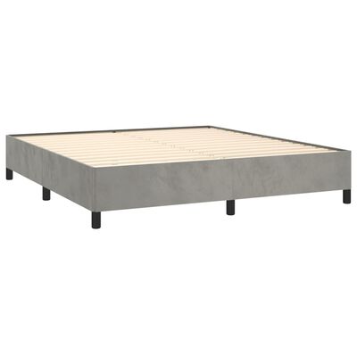 vidaXL Box spring postelja z vzmetnico svetlo siva 180x200 cm žamet