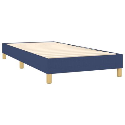 vidaXL Box spring postelja z vzmetnico modra 100x200 cm blago