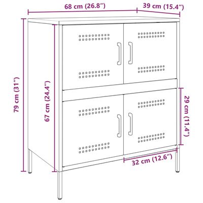 vidaXL Komoda roza 68x39x79 cm jeklo