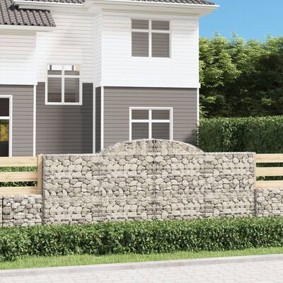 vidaXL Obokane gabion košare 13 kosa 300x30x120/140cm pocinkano železo