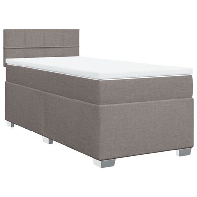 vidaXL Box spring postelja z vzmetnico taupe 100x200 cm blago