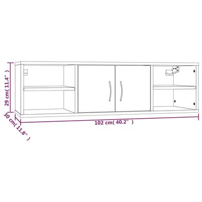 vidaXL Stenska polica rjav hrast 102x30x29 cm inženirski les