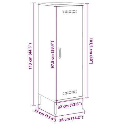 vidaXL Visoka omara roza 36x39x113 cm jeklo