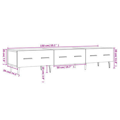 vidaXL TV omarica sonoma hrast 150x36x30 cm inženirski les