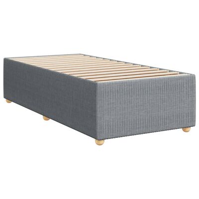 vidaXL Box spring postelja z vzmetnico svetlo siva 90x200 cm blago