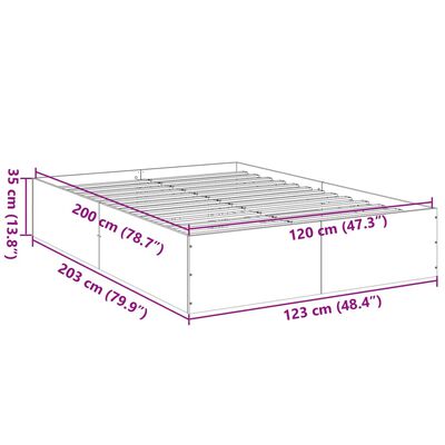 vidaXL Posteljni okvir rjav hrast 120x200 cm inženirski les