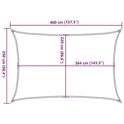 vidaXL Senčno jadro peščeno 4x2,5 m 100 % poliester oxford