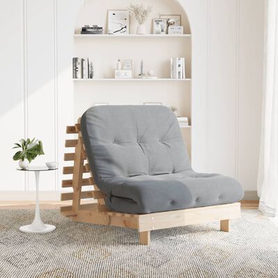 vidaXL Futon z ležiščem 80x206x11 cm trdna borovina