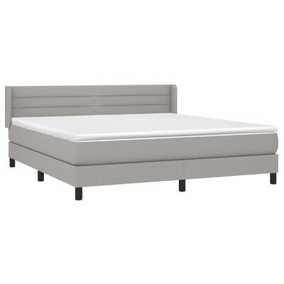 vidaXL Box spring postelja z vzmetnico svetlo siva 160x200 cm žamet