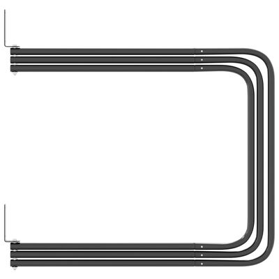 vidaXL Obešalnik za podlogo za sedlo s 3 ročicami črno železo