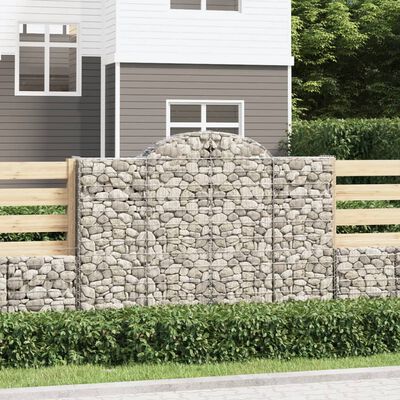 vidaXL Obokane gabion košare 15kosi 200x50x140/160 cm pocinkano železo